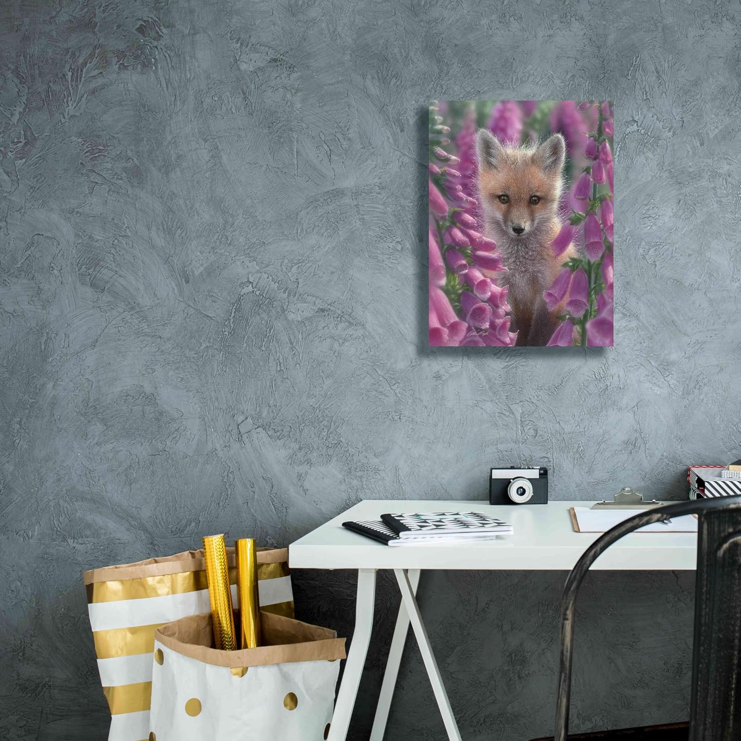 Epic Graffiti 'Fox Gloves' by Collin Bogle, Canvas Wall Art, 12"x16"