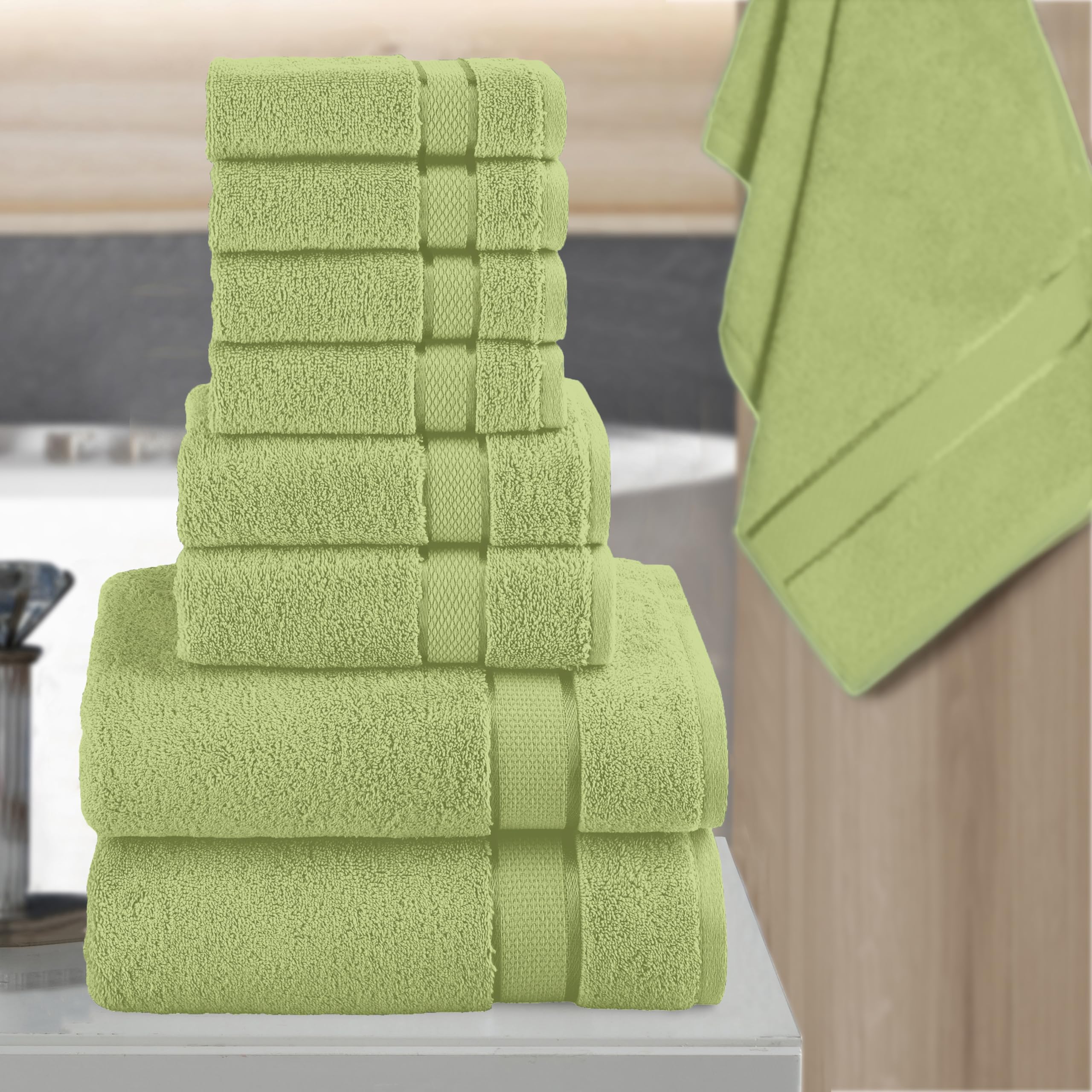 Elegant Comfort 8-częściowy zestaw ręczników z bawełny premium, zawiera 4 myjki, 2 ręczniki do rąk i 2 ręczniki kąpielowe, 100% bawełna turecka – bardzo chłonne i super miękkie ręczniki do łazienki,
