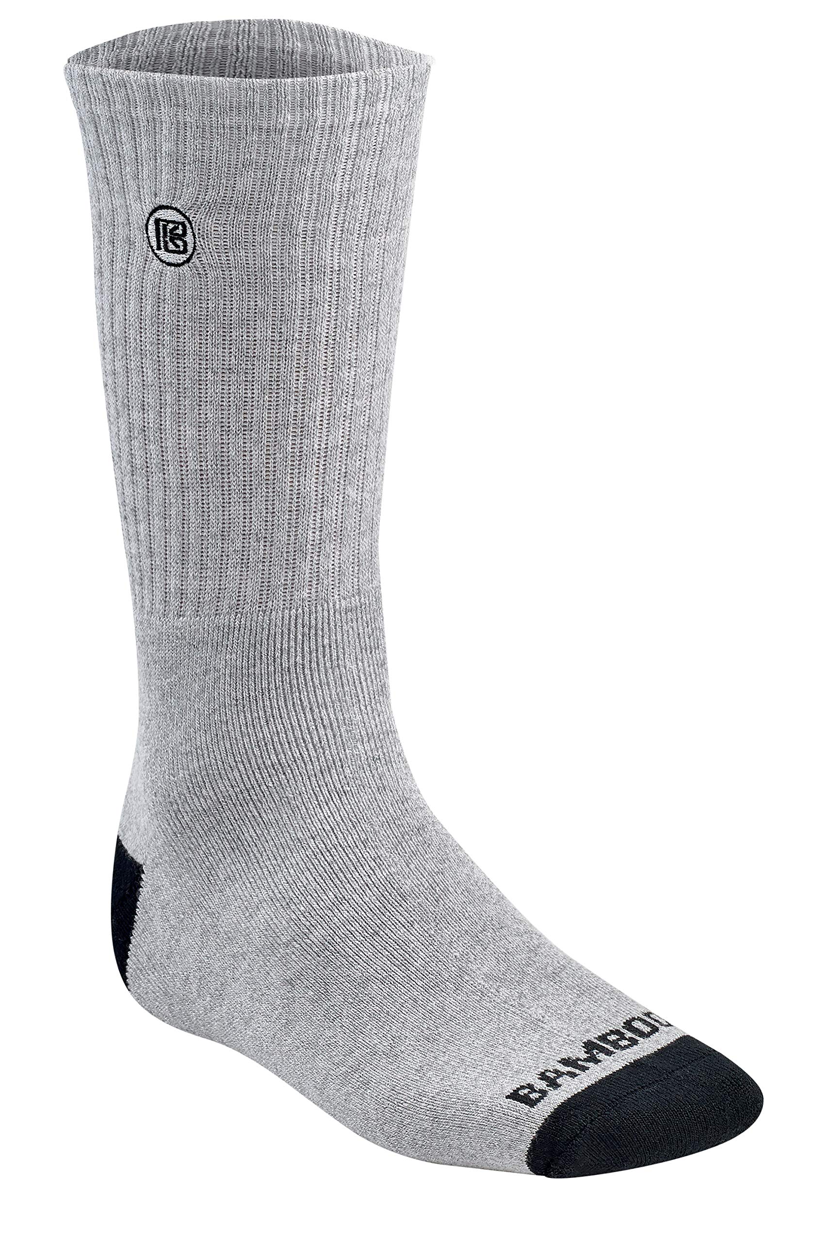 BAMBOO SPORTS BBamboo Sports Premium Bamboo Crew Work Socks- Moisture Wicking, Odor Eliminating