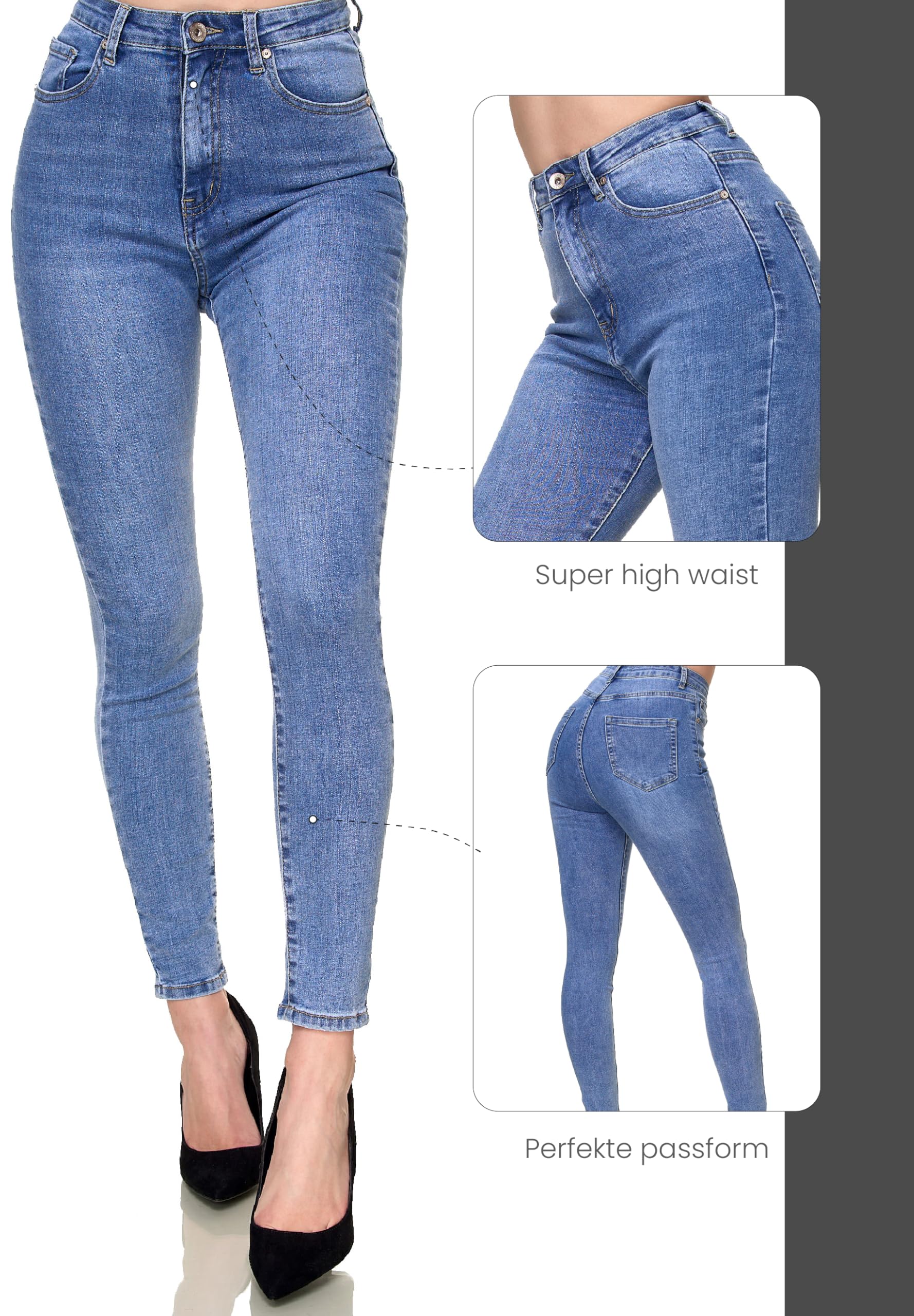 Elara Jeans Donna Vita Alta Effetto Push Up Chunkyrayan