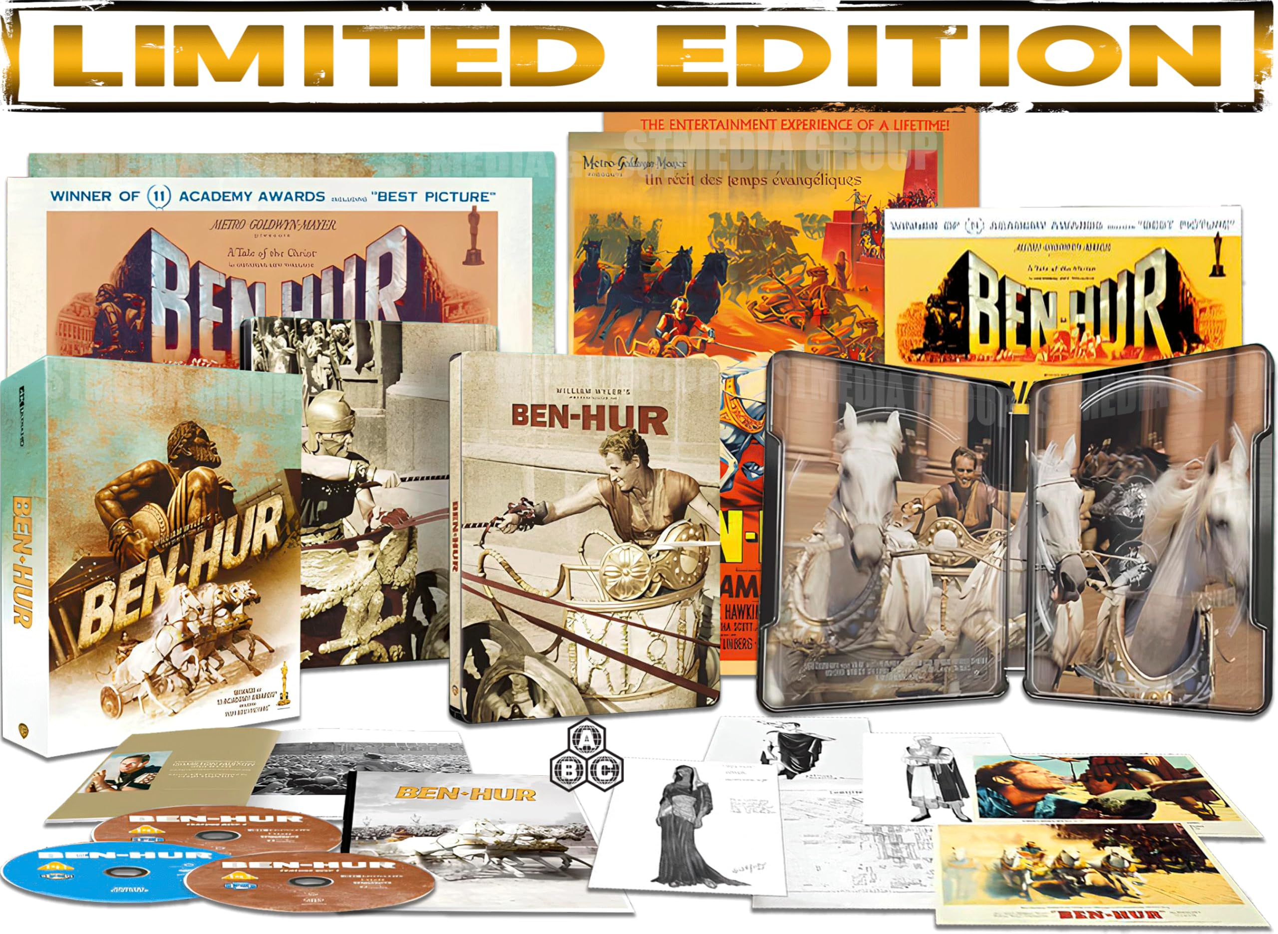 Ben-Hur (Limited Collector's Edition, Steelbook) [1959] [4K UHD + Blu-ray] [Region Free]