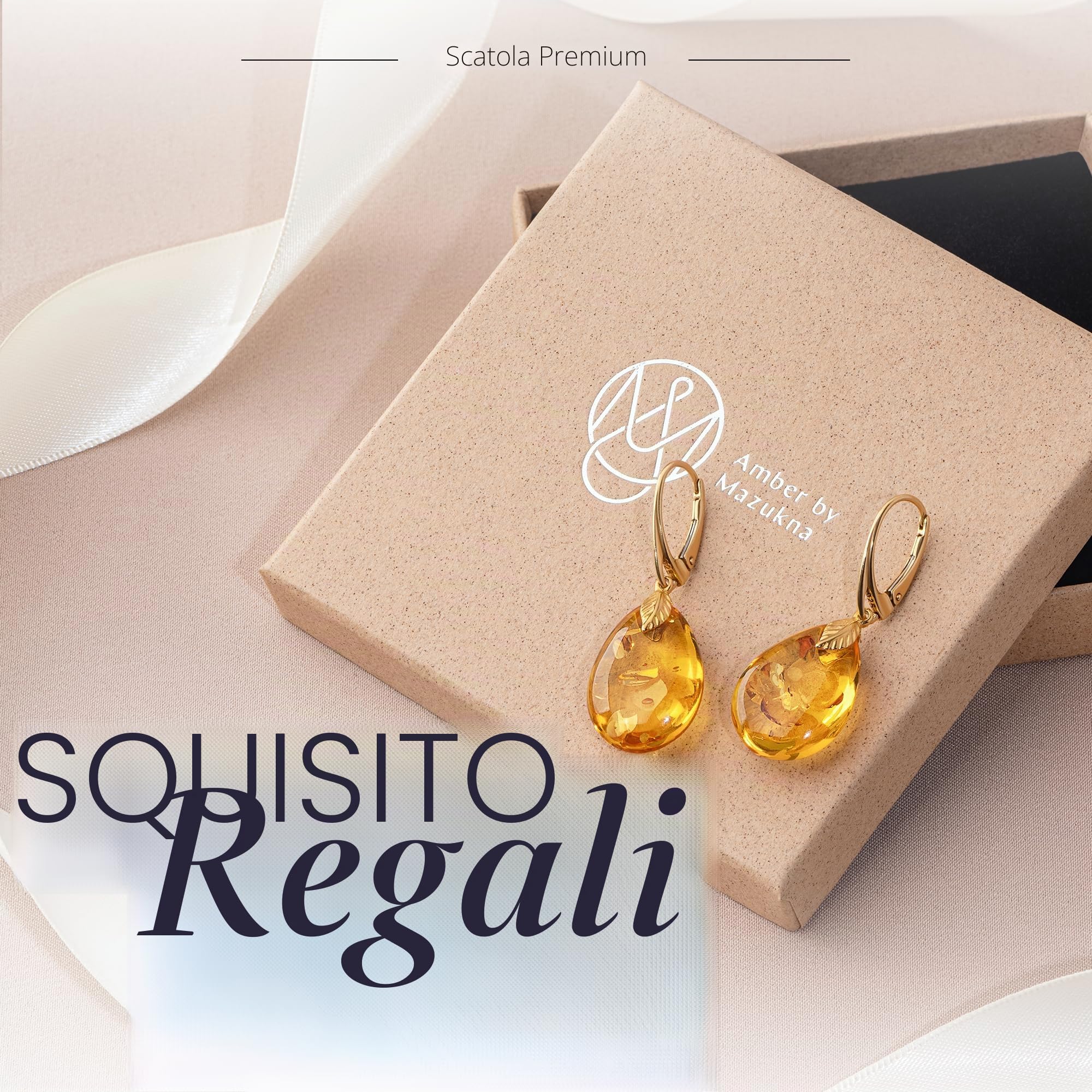 Orecchini a goccia, gioielli da appendere con gemma da donna, con chiusura in argento placcato oro Ag925