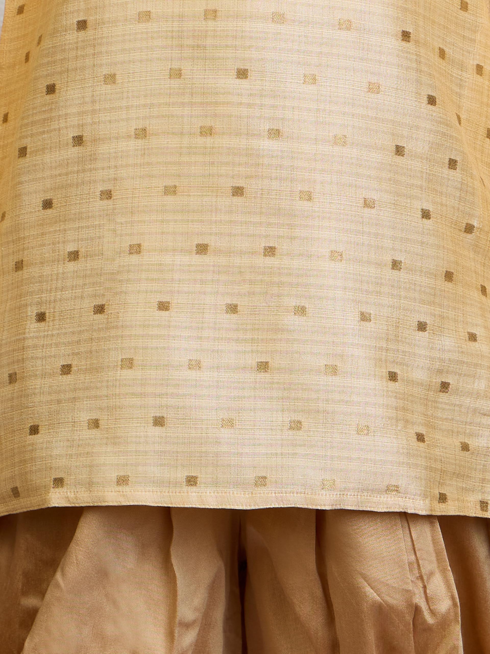 JBN Creation Zestaw spodni Kurta i Dhoti dla dzieci, mieszanka złota i jedwabiu (VASBK023GOnCDRG, 7-8 lat)
