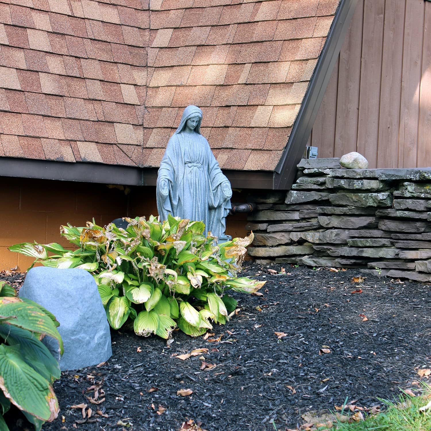 Virgin Mary Statue – Natural Granite Appearance – Made of Resin – Lightweight – 34”