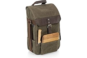 Legacy 2-Bottle Waxed Canvas Wine Tote With Picnic Accessories