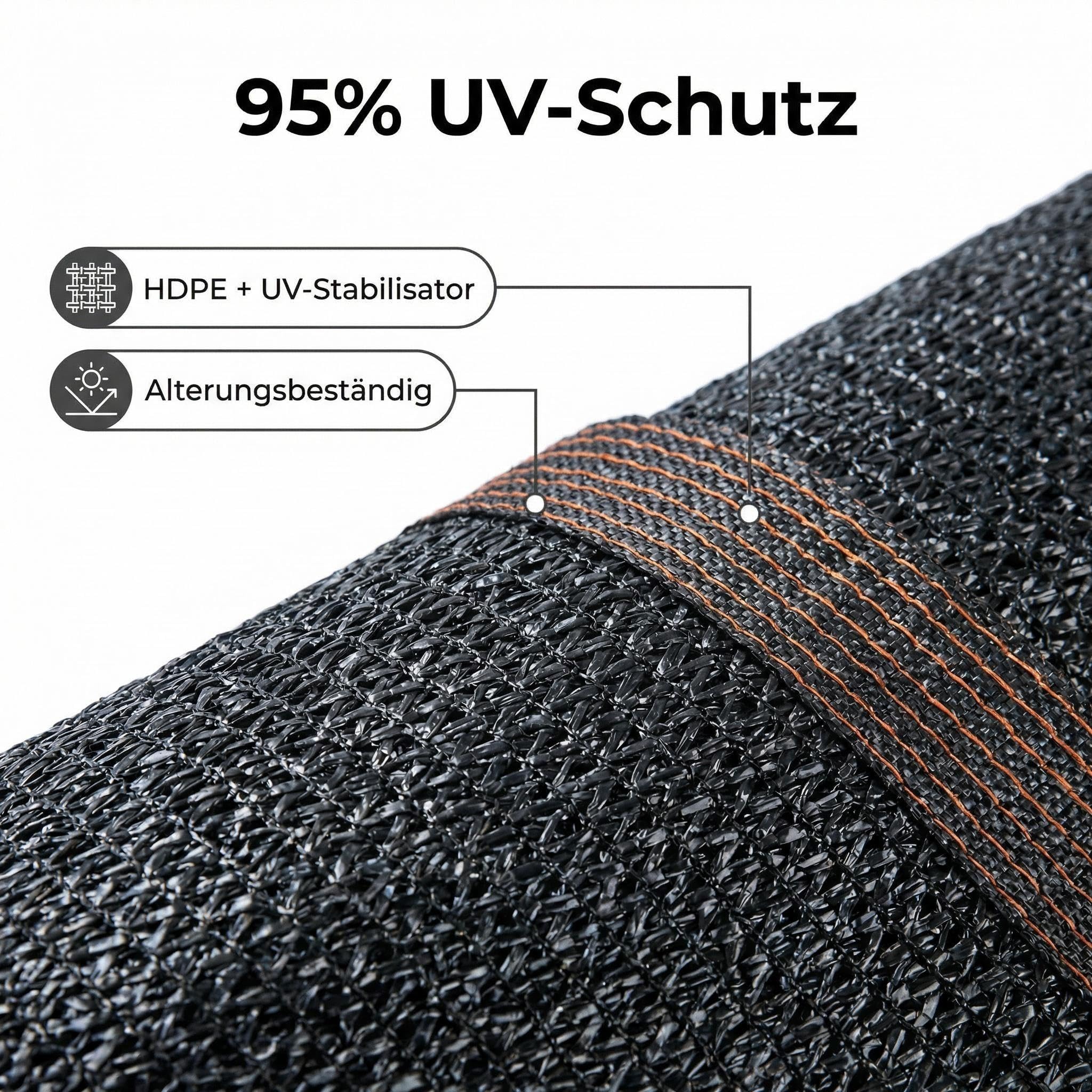 Schattiernetz 95% UV-Schutz dünnes PE Sonnenschutznetz für Pflanzen Garten Gewächshaus Terrasse, wasserdurchlässig mit Metallösen, Farbe Schwarz Größen 2x3m