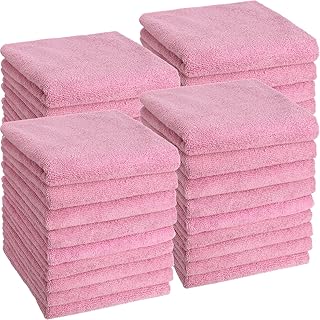 36 Packs of Bleach Proof Towels Microfiber Absorbent Salon Towels Bleach Resistant Salon Hand Towels for Gym, Bath, Spa, Shaving, Shampoo, Home Hair Drying, 16 x 28 Inches (Pink)