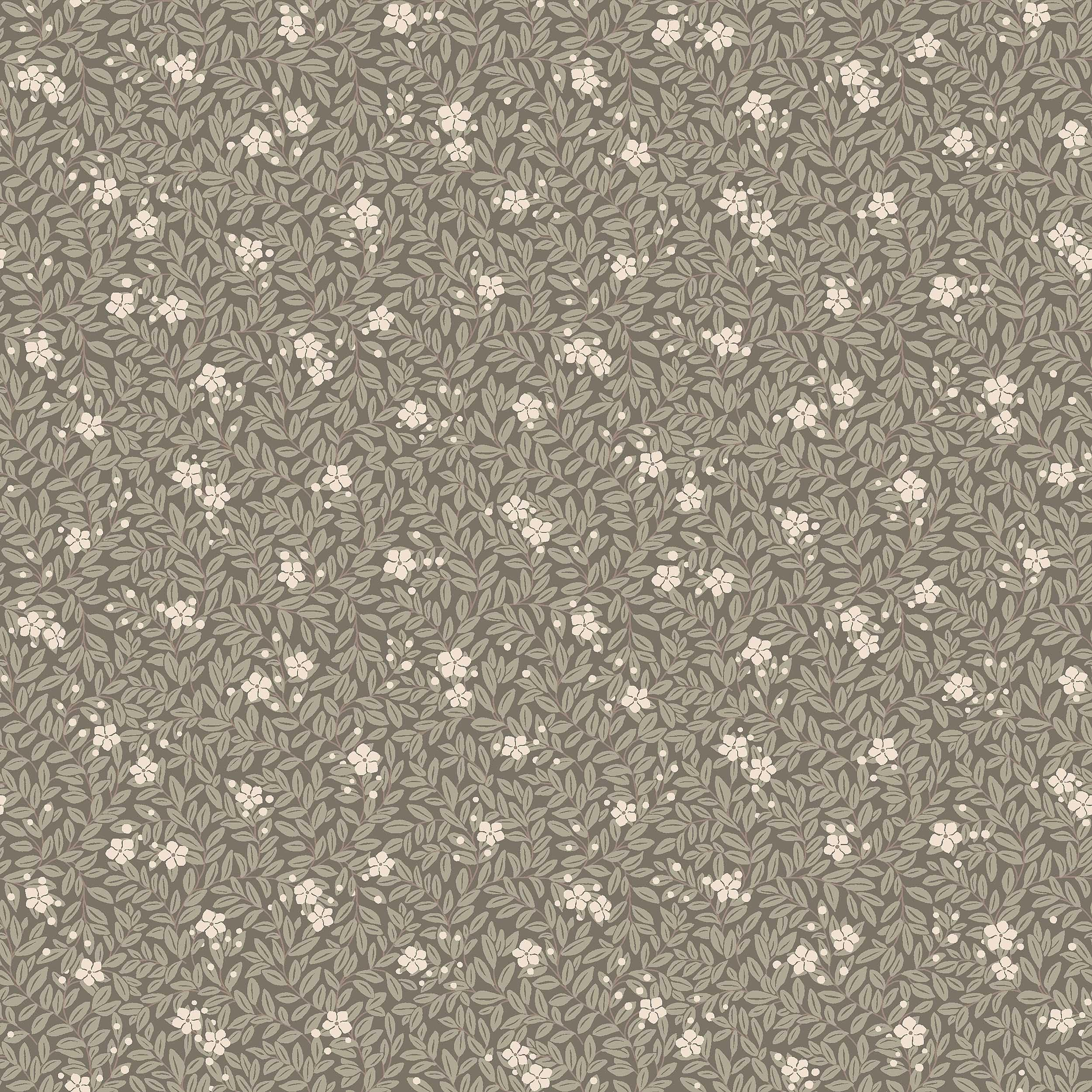 Papier peint floral botanique Borastapeter Orangeri Myrten 5715 vert