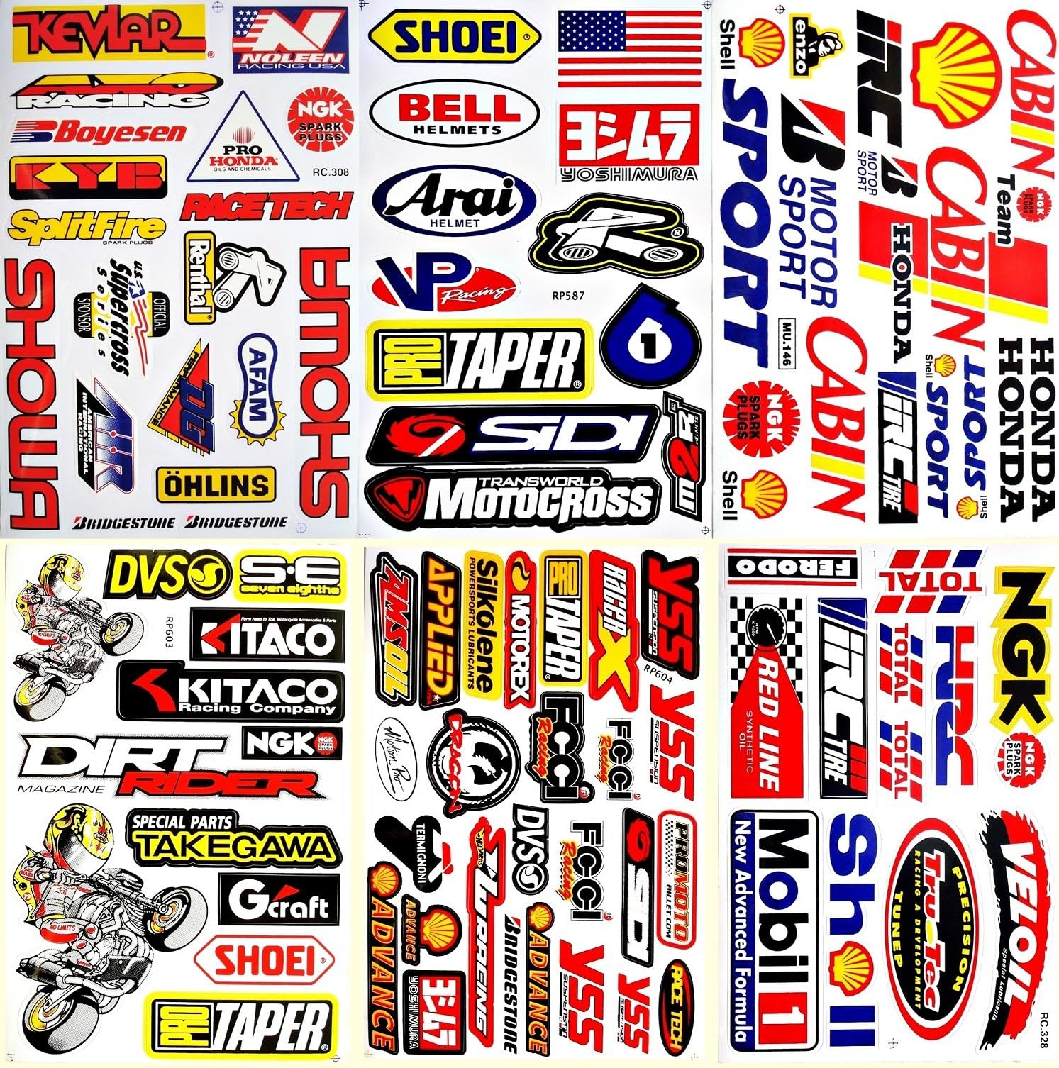 Motocross Motorcycles Supercross Dirt Bike ATV Lot 6 Vinyl Decals Stickers D6018