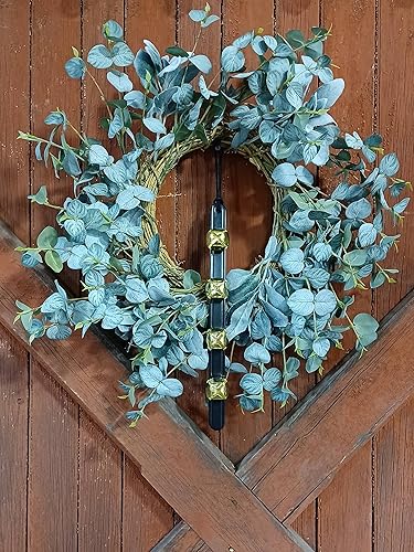 Miniatura 20 de RRD - Campanas colgantes de trineo para puerta 4 campanas colgantes de latón en correa de cuero negro Cascabel multiusos para puerta de trineo de