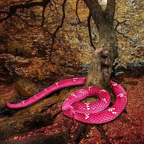 Miniatura 9 de MGZTTHW Peluche de serpiente, animal de serpiente de peluche, serpientes de juguete grandes de 80 pulgadas para niños, serpiente de peluche gigante,