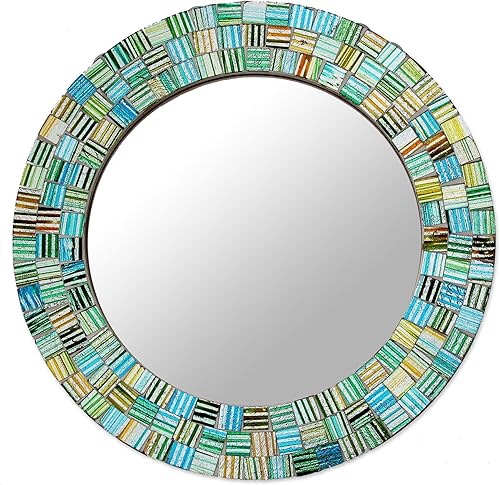 Vista 12 de Novica Espejo Mosaico (Cristal, dorado splash-parent (259598-P)