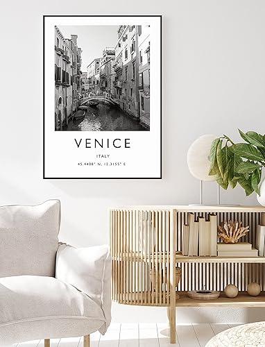 Miniatura 3 de Impresión de pared de Venecia, arte de pared de Venecia, impresión de Italia, arte de viaje, decoración de viaje, fotografía en blanco y negro,