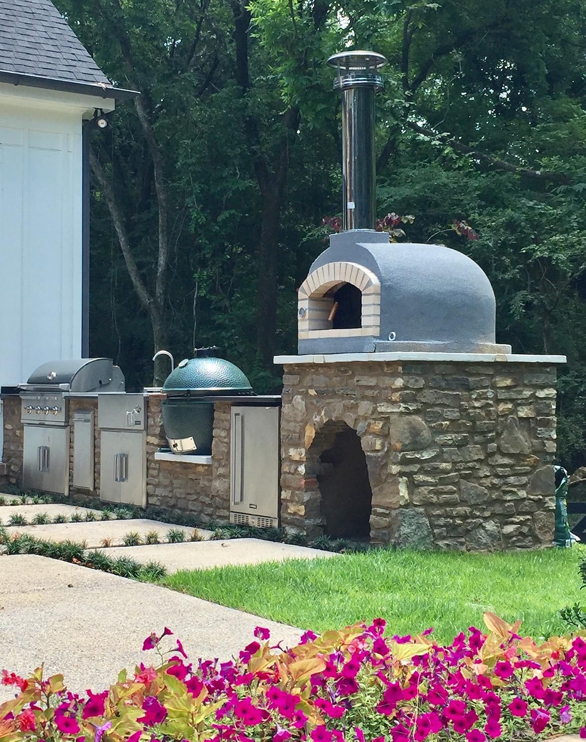 Amazon.com: Horno de pizza para exteriores, con fuego a leña, con  aislación, con arco de ladrillo y chimenea. : Patio, Césped y Jardín