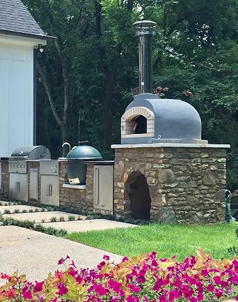Amazon.com: Horno de pizza para exteriores, con fuego a leña, con  aislación, con arco de ladrillo y chimenea. : Patio, Césped y Jardín