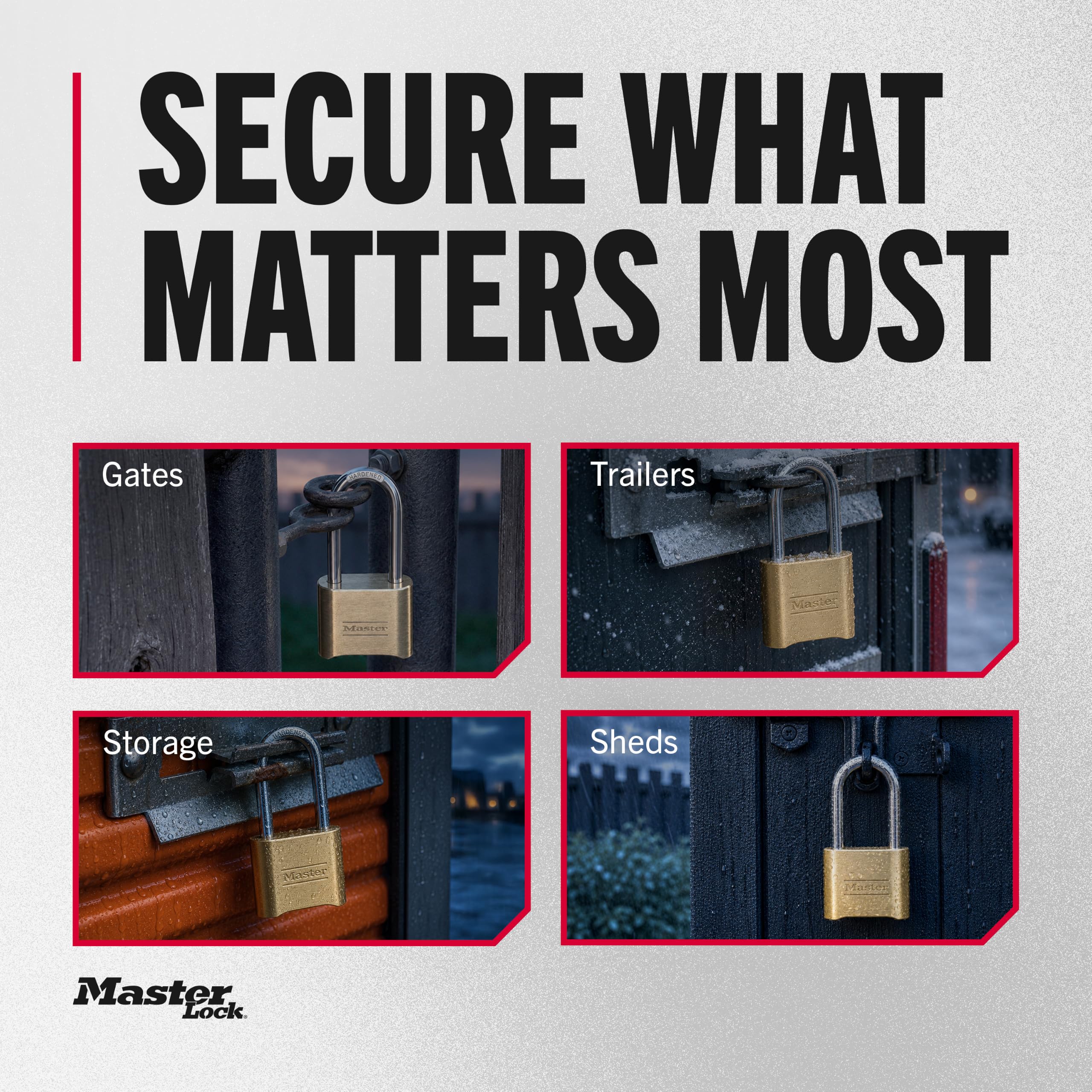 Master Lock 175LHEC2 Zahlenschloss, 2 Stück, Gold