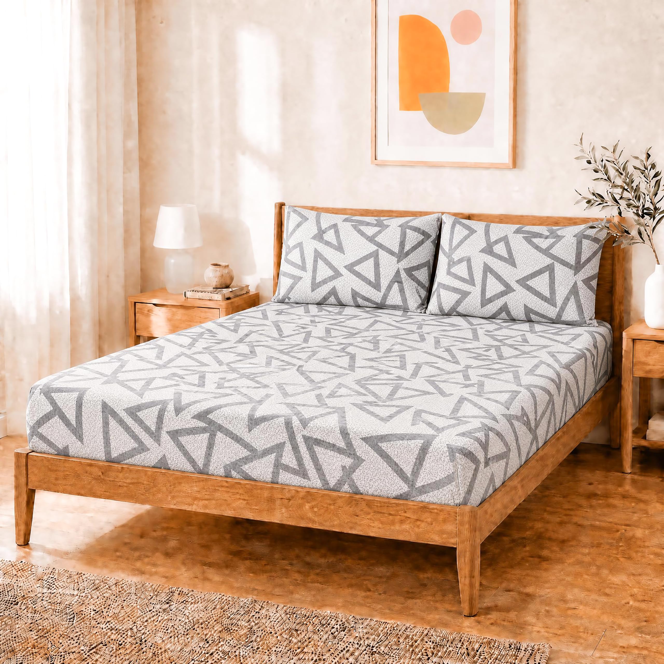 Salt Earth Queen Fitted Sheet - Cotton Feel & Deep Pocket -21