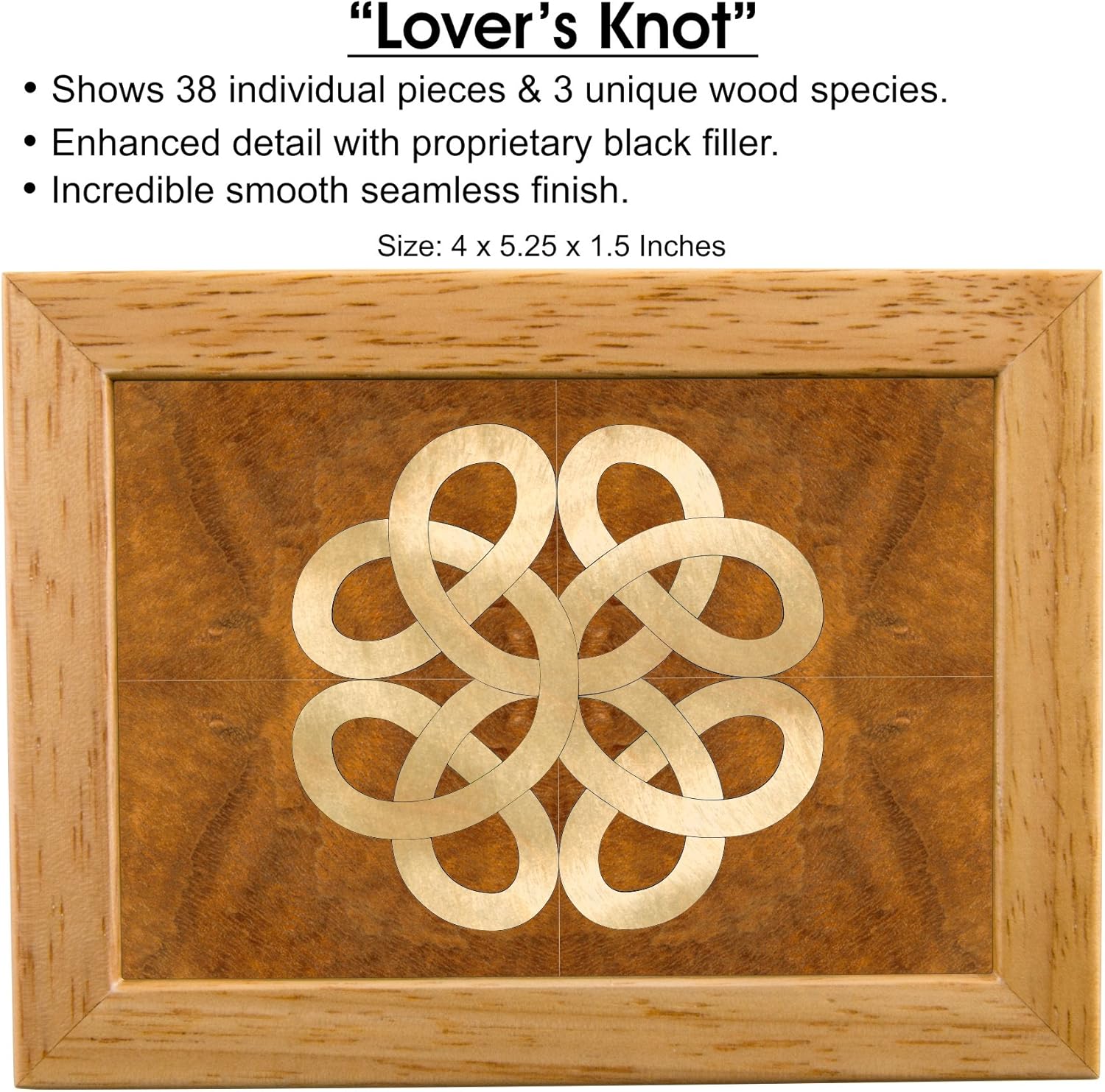 Celtic Box - Handmade USA - Unmatched Quality - Unique, No Two are the Same - Original Work of Wood Art. A Celtic Gift, Ring, Trinket or Wood Jewelry Box (4852 Celtic Knot 4x5x1.5)