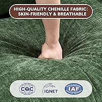 Vista 5 de Ihanherry 111.4" L Shaped Modern Sofa Modular Sectional Cloud Couch with Ottoman, 4-Seat Chenille Deep Seat Sofa with Pillow for Living Room