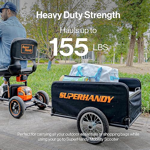 Miniatura 2 de SuperHandy Carro plegable, ligero, capacidad de 155 libras, montaje sin herramientas, compatible con scooters de movilidad GUT112GUT140GUT142