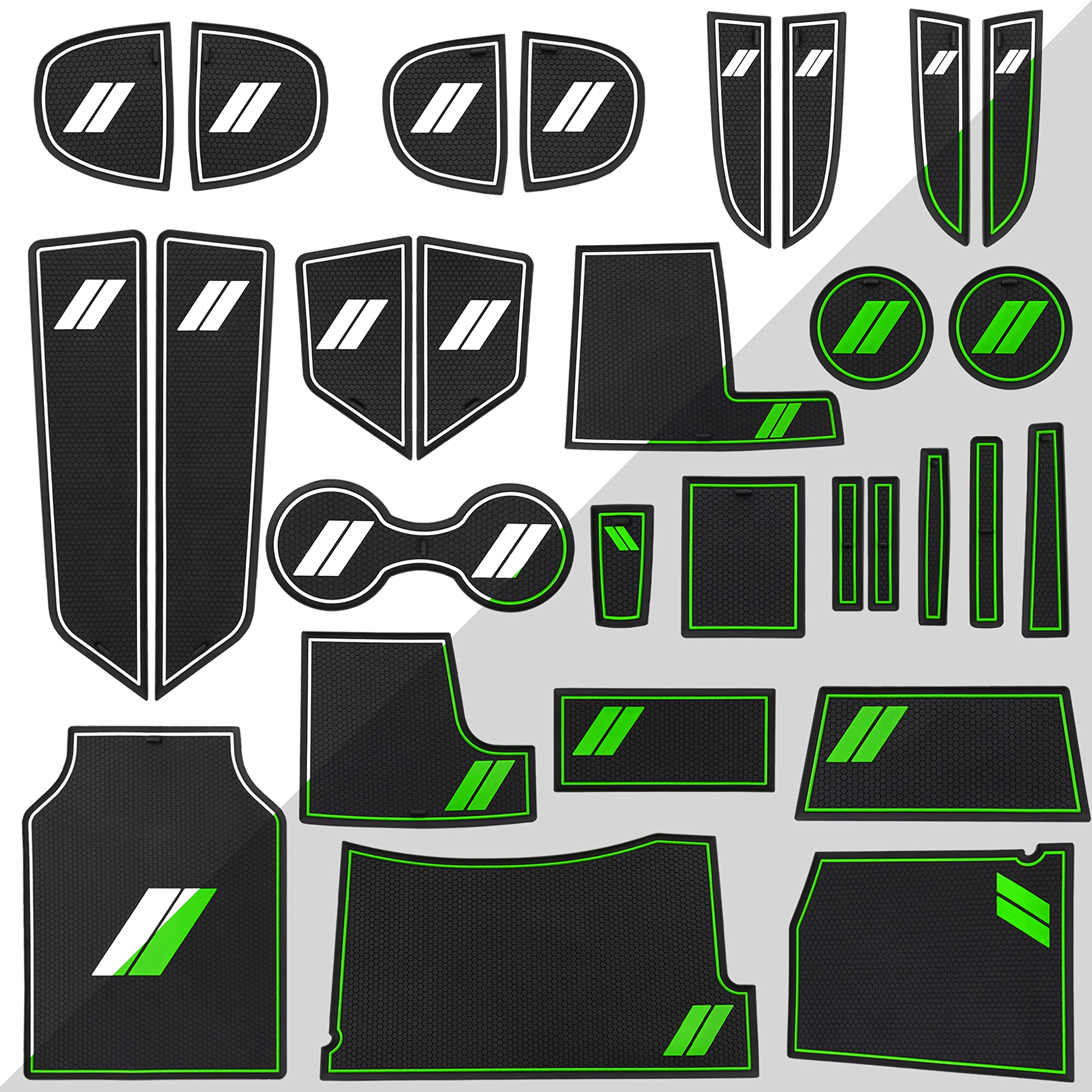 SENSHINE for Dodge Charger Accessories 2010-2014 Non-Slip Anti Dust Cup Holder Insert Center Console Shifter Liner Trim Door Packet Mats Premium