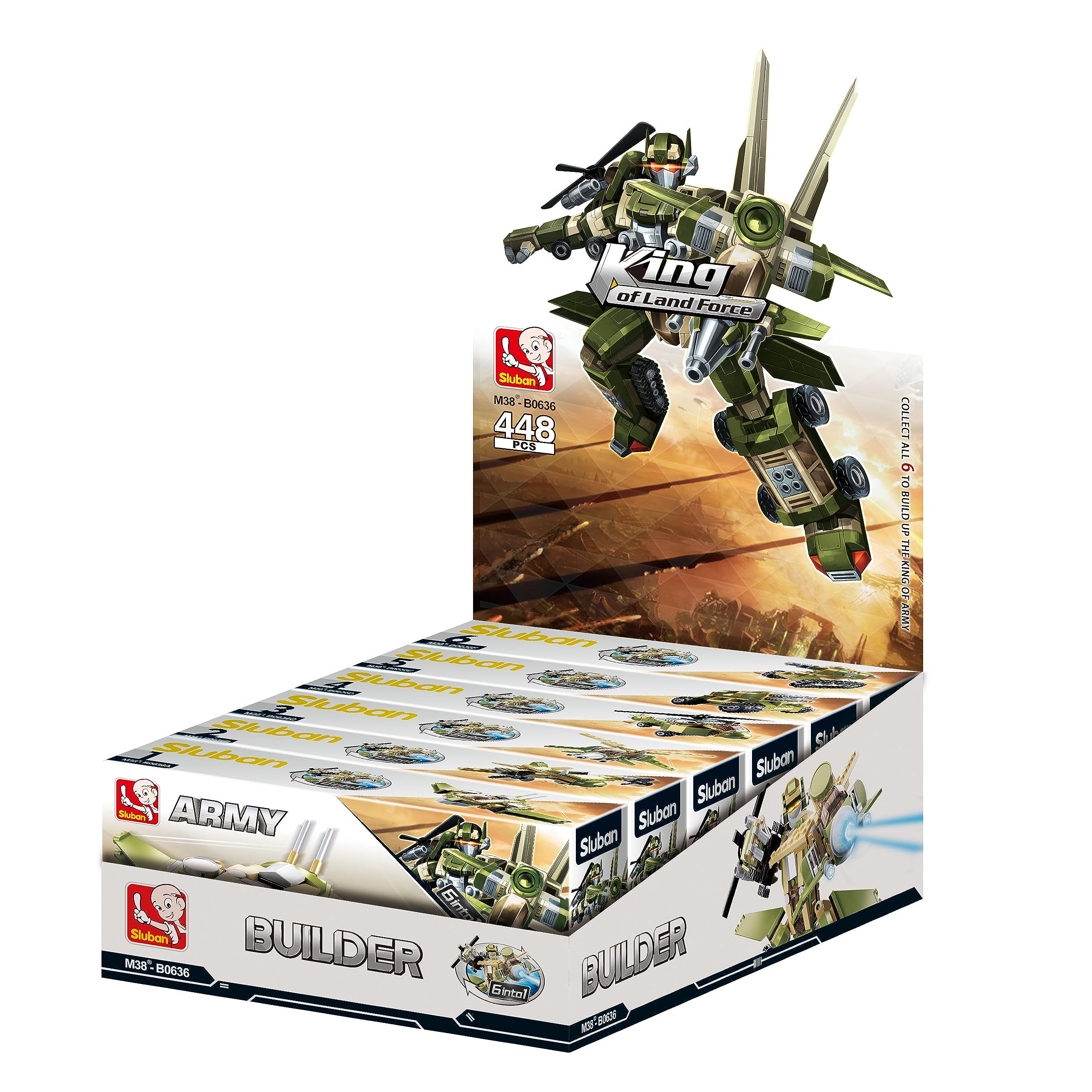 Sluban Builder King of Land Force 6 into1 M38-b0636,Multicoloured,Medium