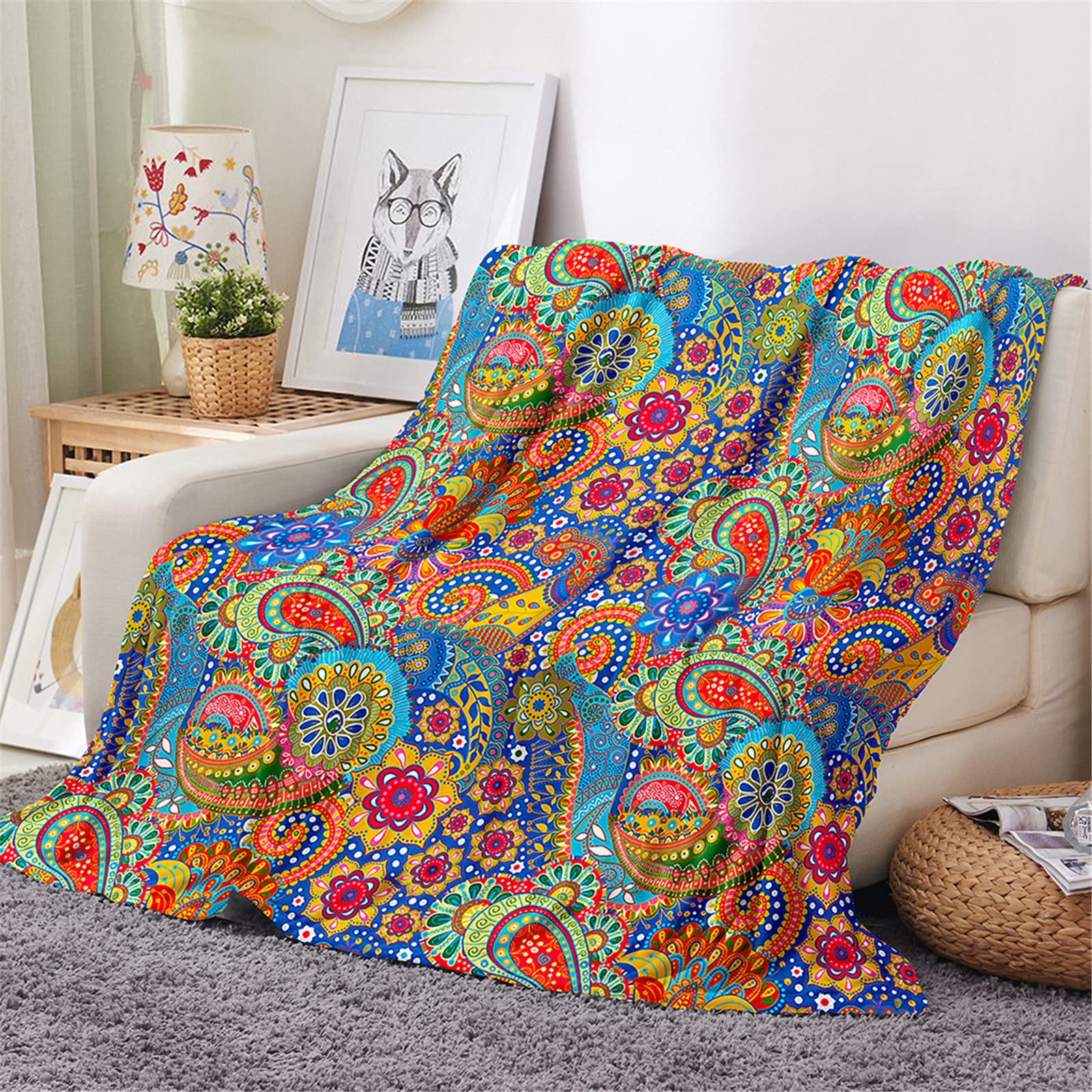 Chickwin Couleur Unie Plaid Couverture Polaire En Flanelle, Chaude Couvre Lit 1/2 Personnes Jeté De Canapé Douce Et Chaude Moelleuse Dessus De Lit Canapé Lit - 8 Tailles (Bleu Foncé,50x70cm