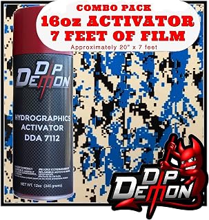 Hydrographic Film Activator Combo Kit Black and Blue Digital Camo Hydro Dipping 16oz Dip Demon