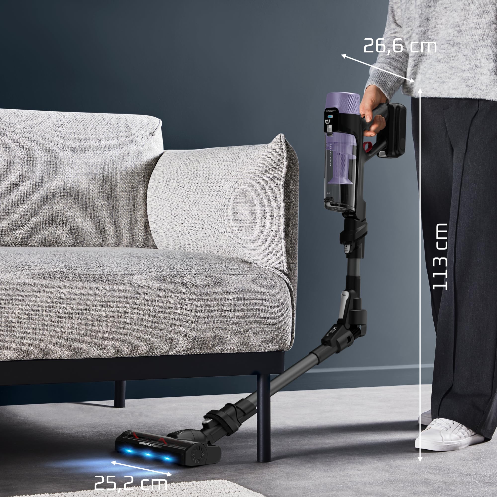 Rowenta RH7L35 X-Force Flex 9.80 Bezprzewodowy odkurzacz pionowy | Autonomia 1h20, czyszczenie 4 w 1, ultralekki, wysoka filtracja, model dla alergików