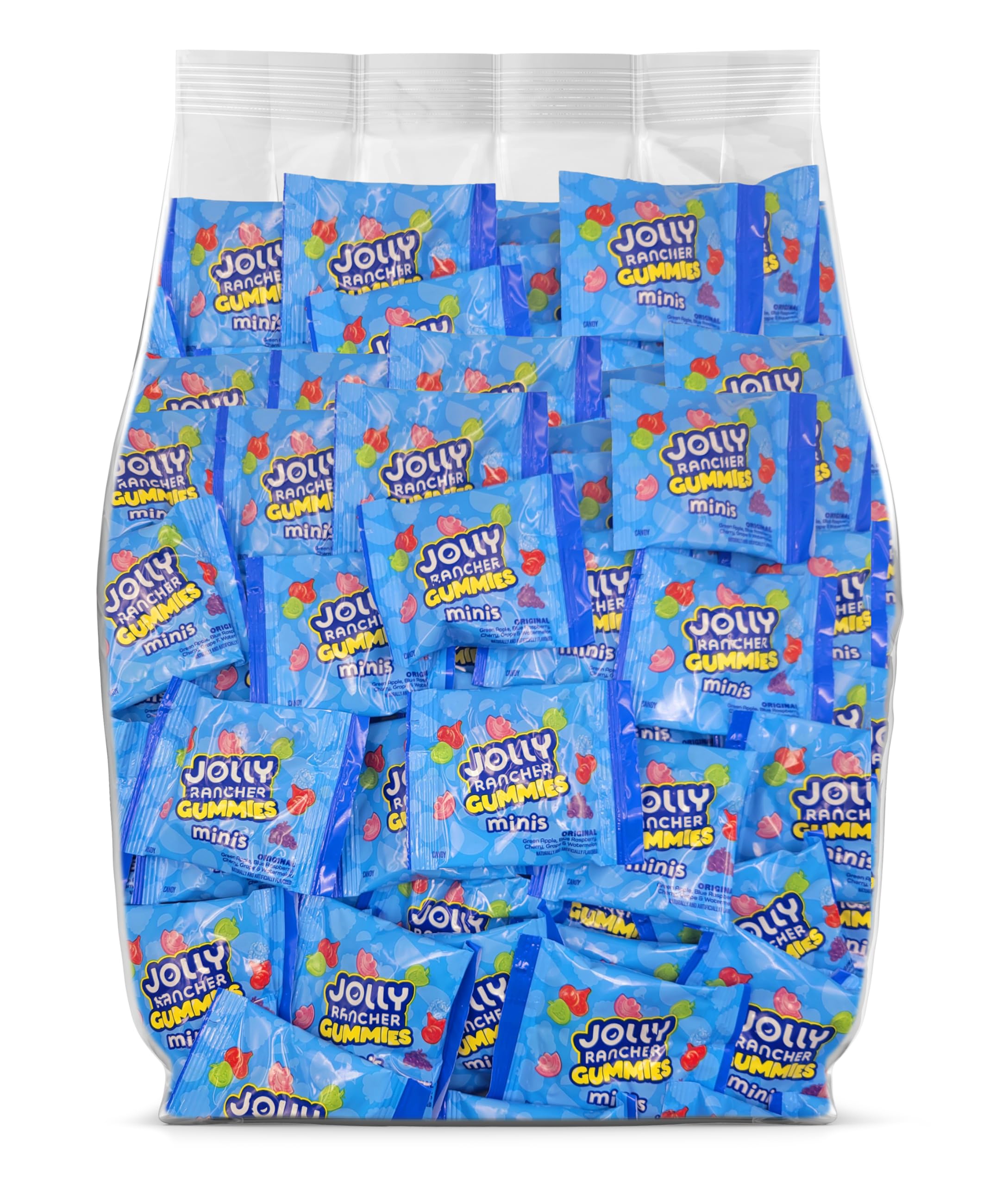 Jolly Ranchers Gummies Bulk Candy 25 Mini Packs - JollyRancher Gummies Original Minis Individually Wrapped Candy - Assorted Fruit Flavored JollyRancher Gummy Candy Bulk Pack (25 Count)