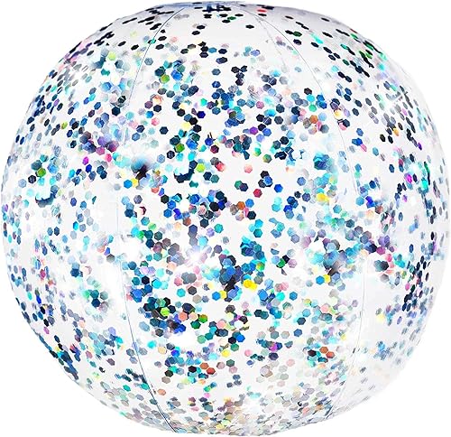 Poolcandy Glitter Beach Ball Silver Gitter