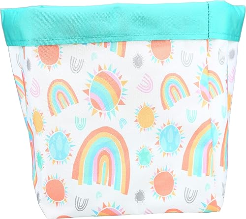Pavilion Gift Company Sunshine and Rainbows - Cesta de almacenamiento de ropa de bebé/juguetes de lona de 8 pulgadas