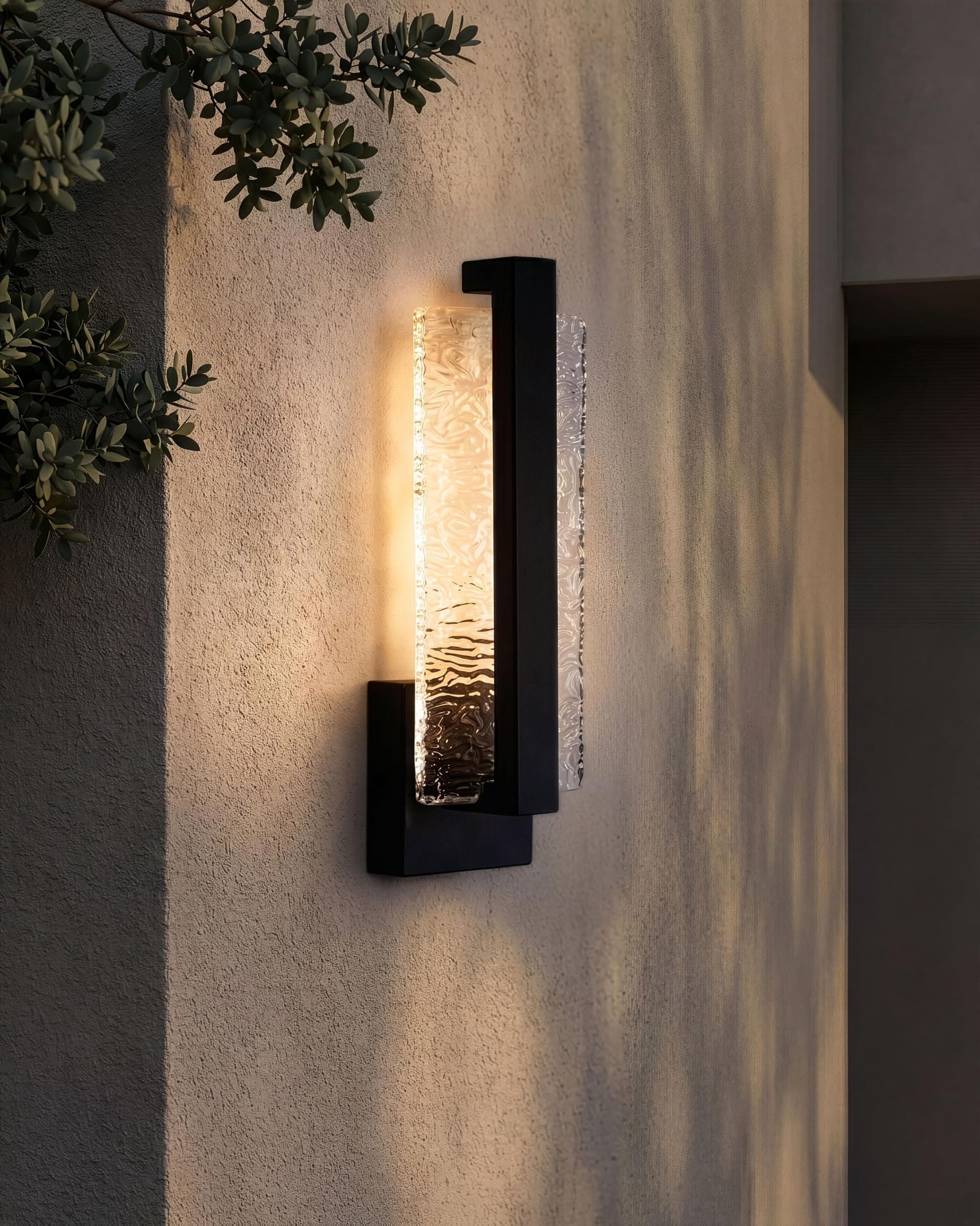 Kinkiet zewnętrzny LED metalowy lampa ścienna ogrodowa nad drzwi wejściowe czarny Yantra