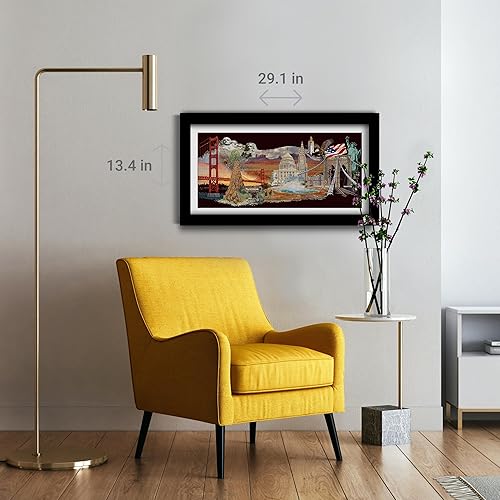 Vista 7 de Thea Gouverneur - Kit de punto de cruz con cuentas - América - Aida - 18 unidades - Kit de bordado para adultos - Hilos de bordado DMC y otros Tema