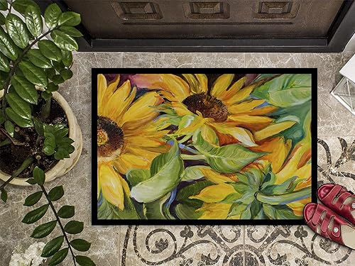 Miniatura 3 de Caroline's Treasures JMK1122MAT - Tapete para puerta delantera, 18 x 27 pulgadas, diseño de girasoles, para interiores y exteriores, para entrada,