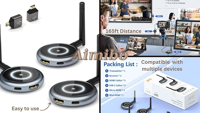 AIMIBO ワイアレスHD Transmitter & Receiver Amazon.com: AIMIBO Wireless HDMI Transmitter and Receiver