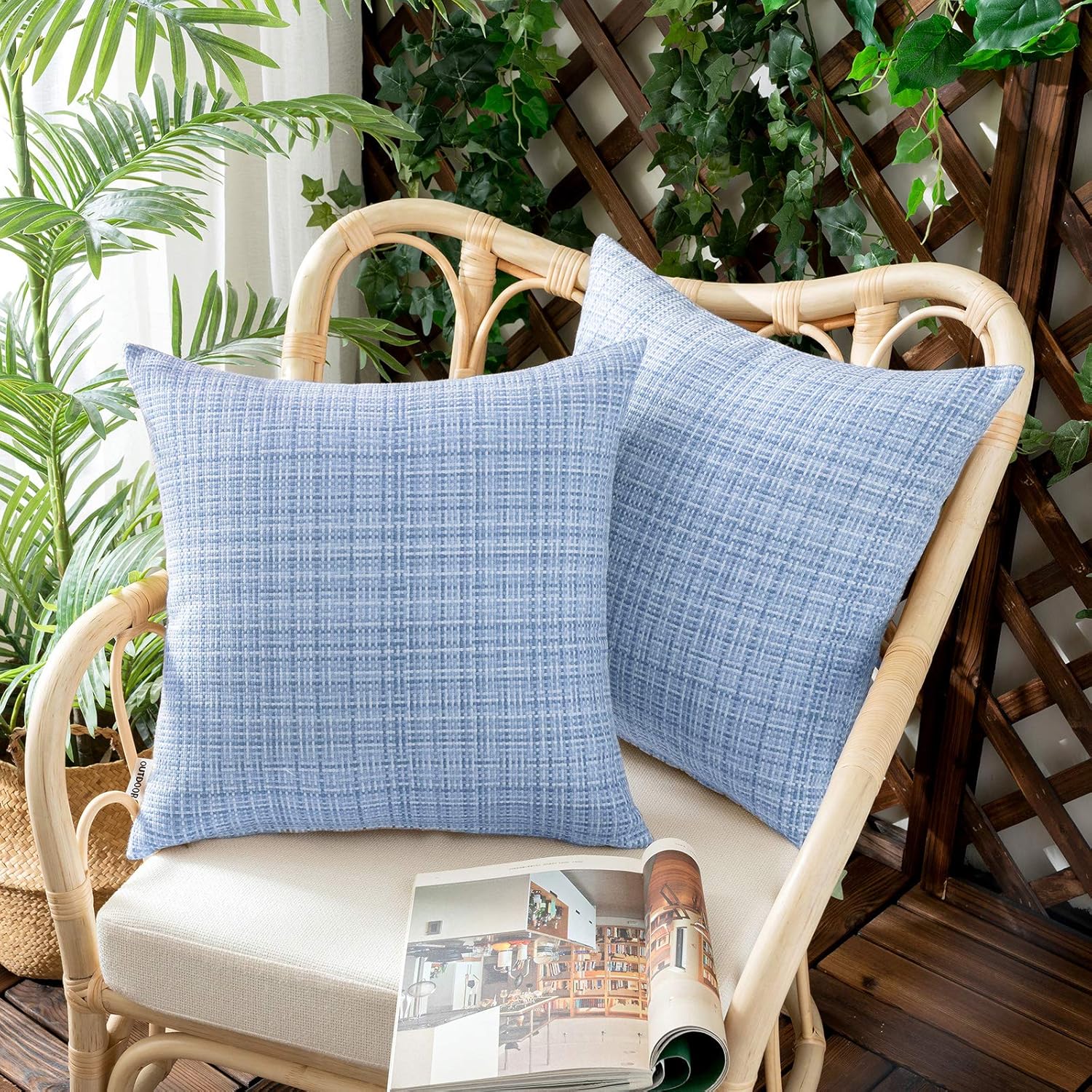 Woaboy Outdoor Waterproof Throw Pillow Covers Decorative Water