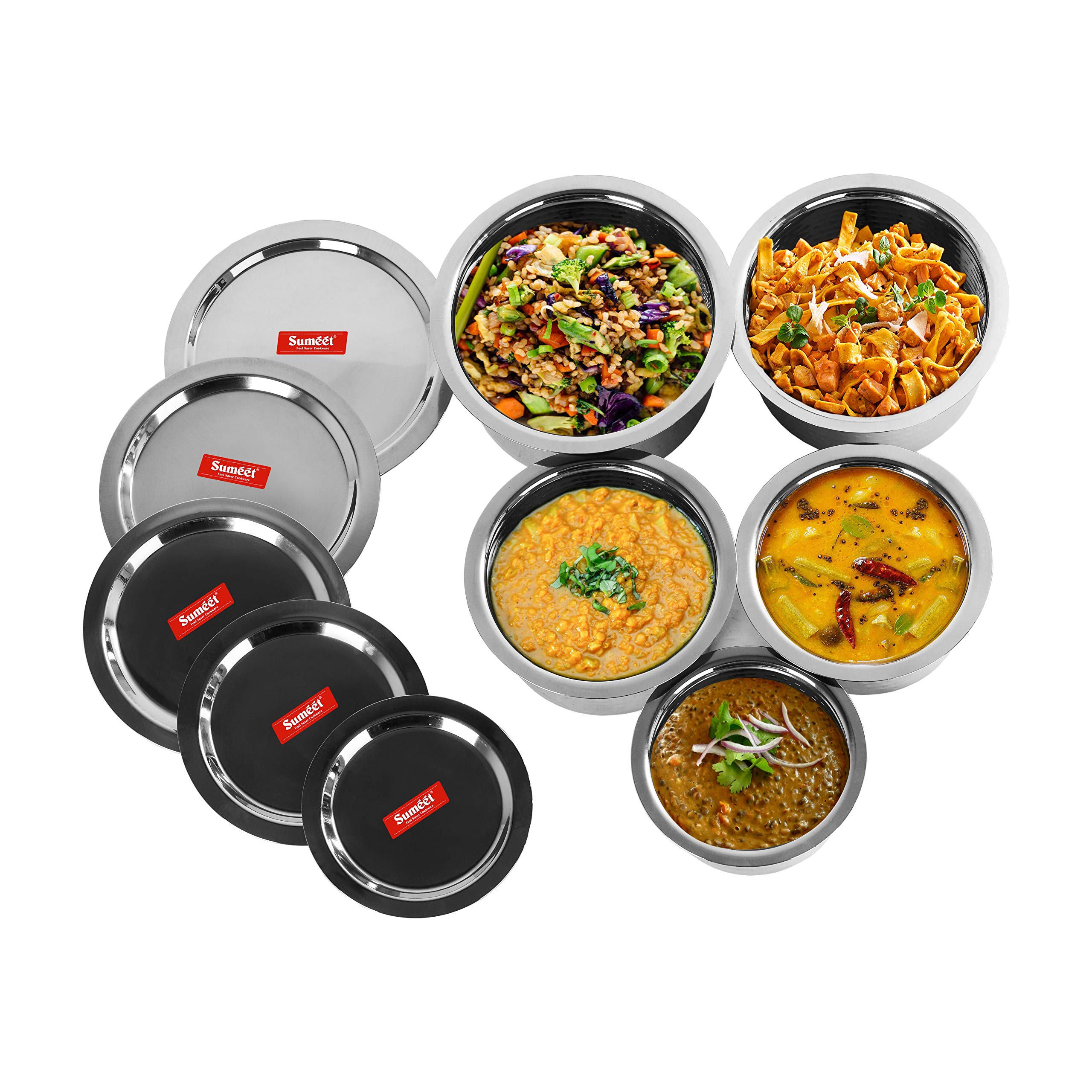Snapklik.com : Sumeet Stainless Steel Handcrafted Hammered Texture 5 Pc ...