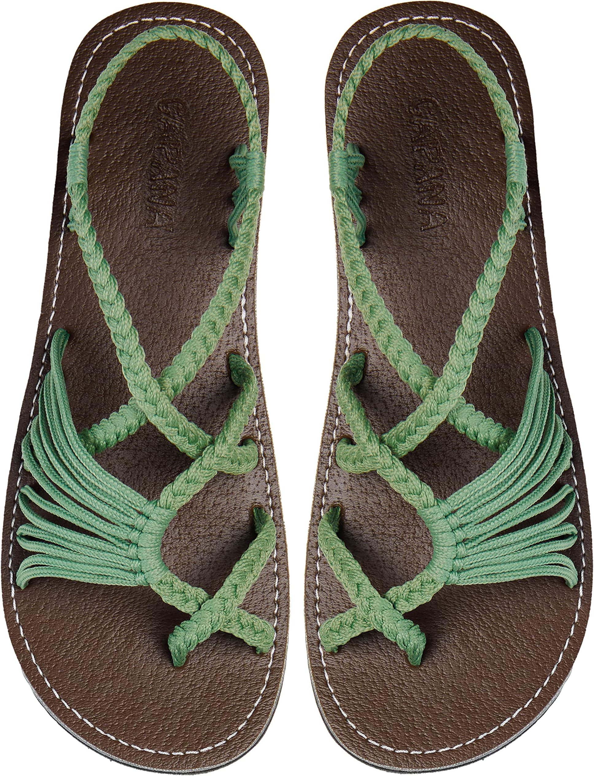 Capana Woven Women's Flat Sandals - Strappy Braided Sandals, Beach Sandals for Women Dressy Summer, Rope Bohemian Sandals, Spring Casual Womens Shoes, Comfy Boho Flats for Teen Girls – Banyan