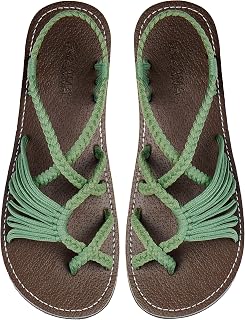 Capana Woven Women's Flat Sandals - Strappy Braided Sandals, Beach Sandals for Women Dressy Summer, Rope Bohemian Sandals, Spring Casual Womens Shoes, Comfy Boho Flats for Teen Girls – Banyan