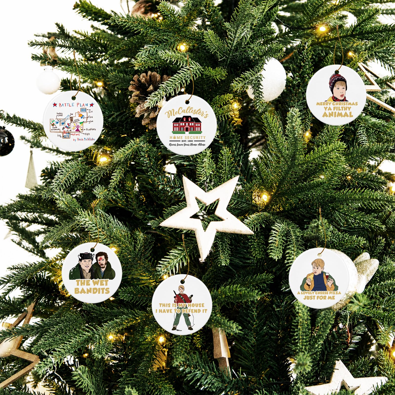 Amazon.co.jp: Home Alone クリスマスオーナメント、セラミック