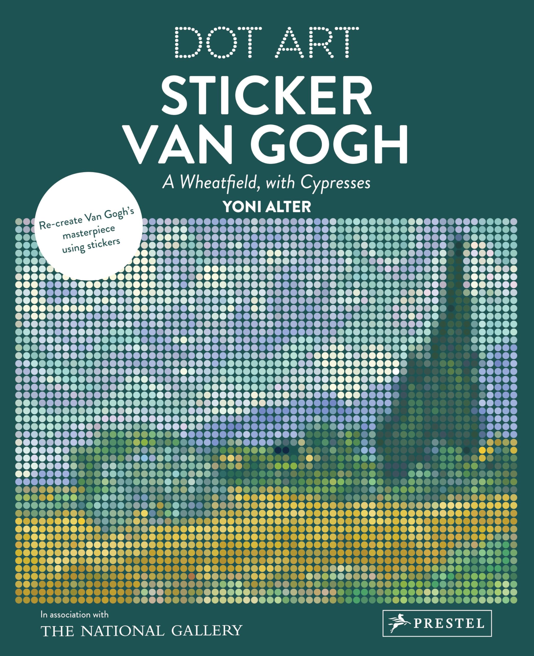 Sticker Van Gogh; A Wheatfield, With Cypresses (Dot Art)