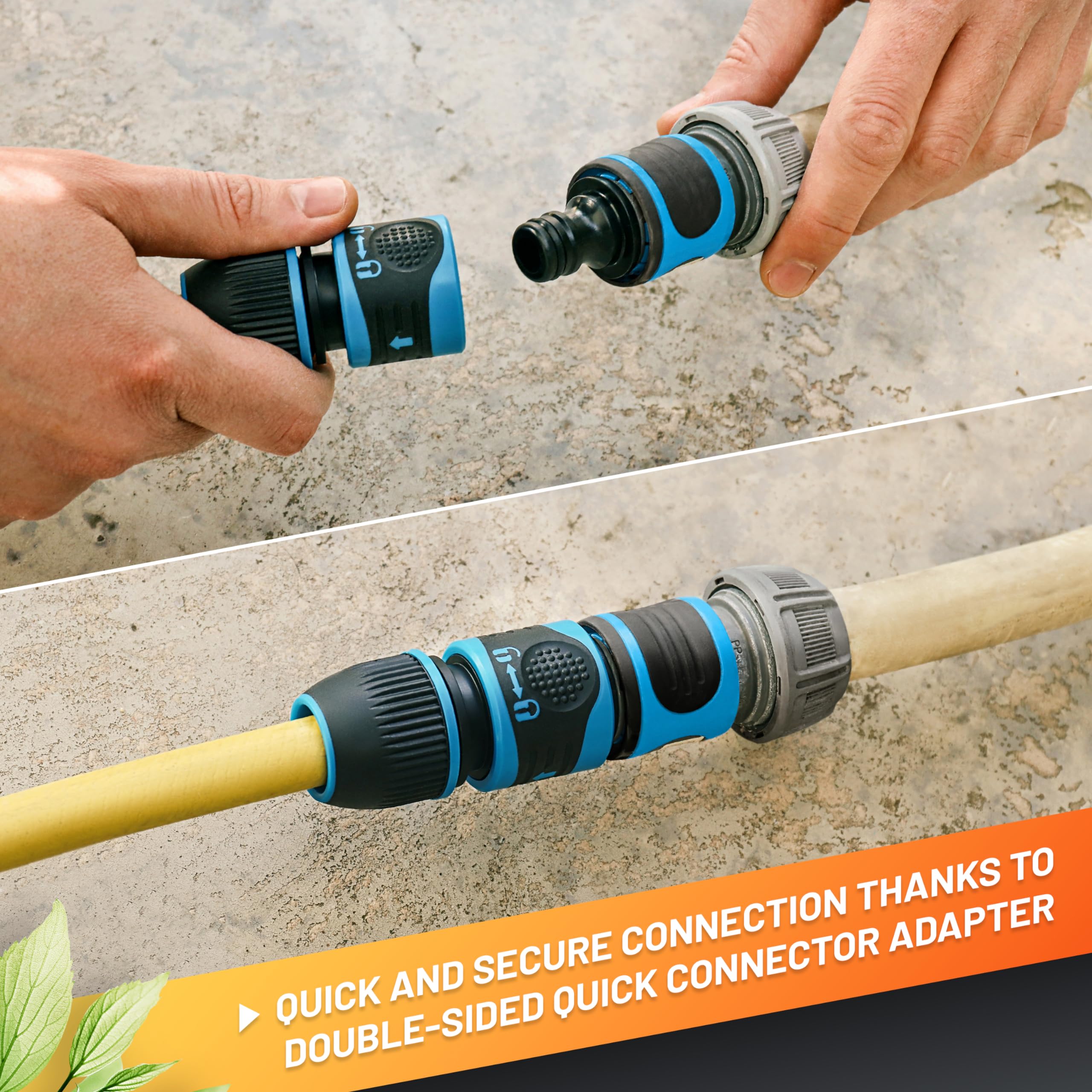GRÜNTEK 3-Piece Quick Connect Hose Connector and Adapter Set for Garden Hoses Irrigation, and Cleaning with Hose Protector - Image 3