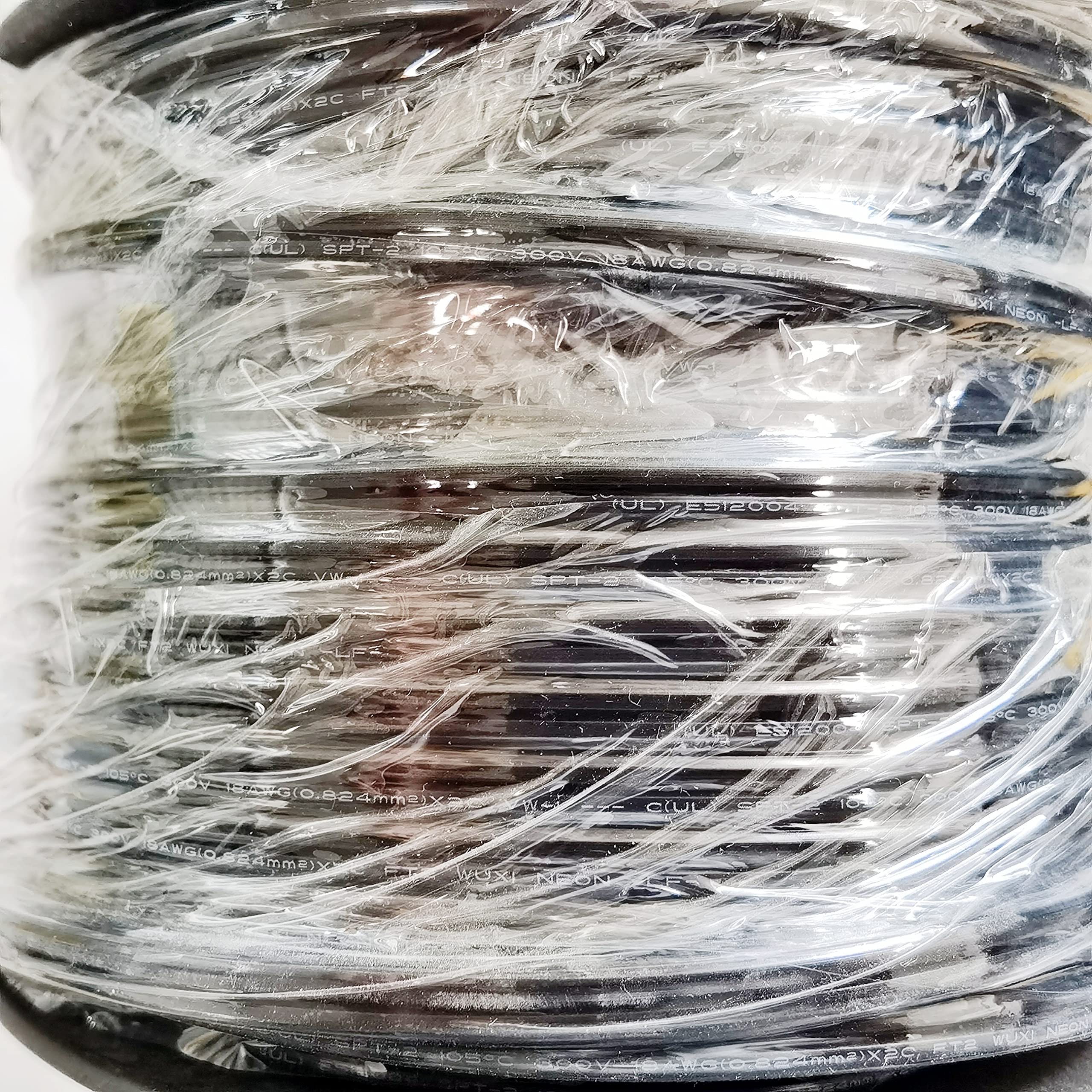 QNIAIE 18/2 Low Voltage Landscape Lighting Copper Wire, SPT-2 18 Gauge Electrical Wire 2 Conductor, Waterproof Conductor Outdoor Direct Burial 250FT Black