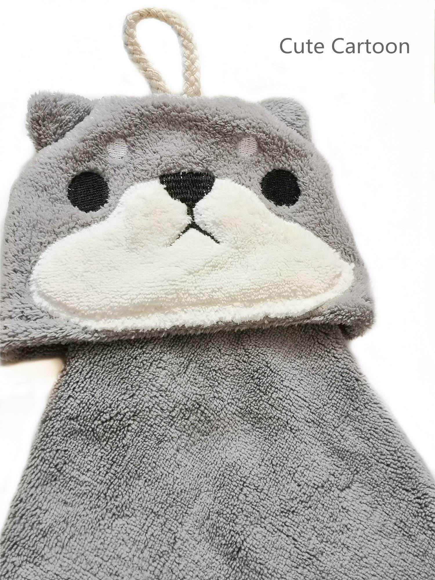 Set 4 Asciugamani Bambini Microfibra - Con Gancio, 30x30 Cm, Assorbenti