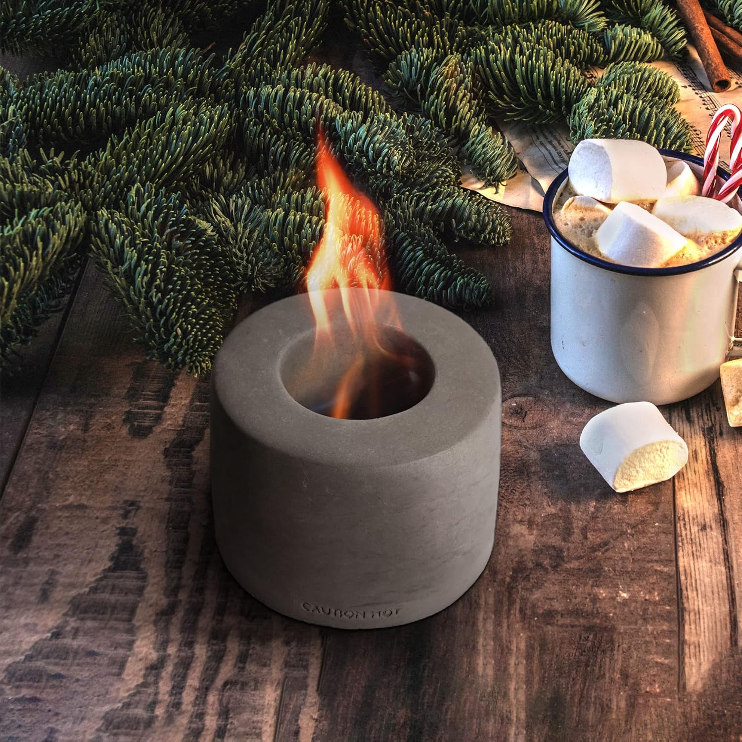 Sapcrete Concrete Tabletop Fire Pit Bowl, Table Top