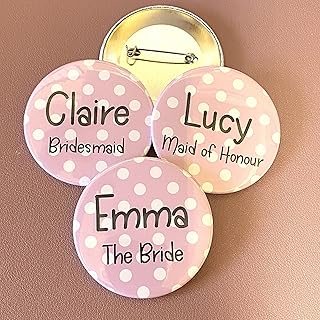 Pink & White Hen Party badges, Wedding Badge, Bride badge, Hen Night Badges, Bride Badge, Bridesmaid Badge, Hen Do Favour, Bride to Be Badge