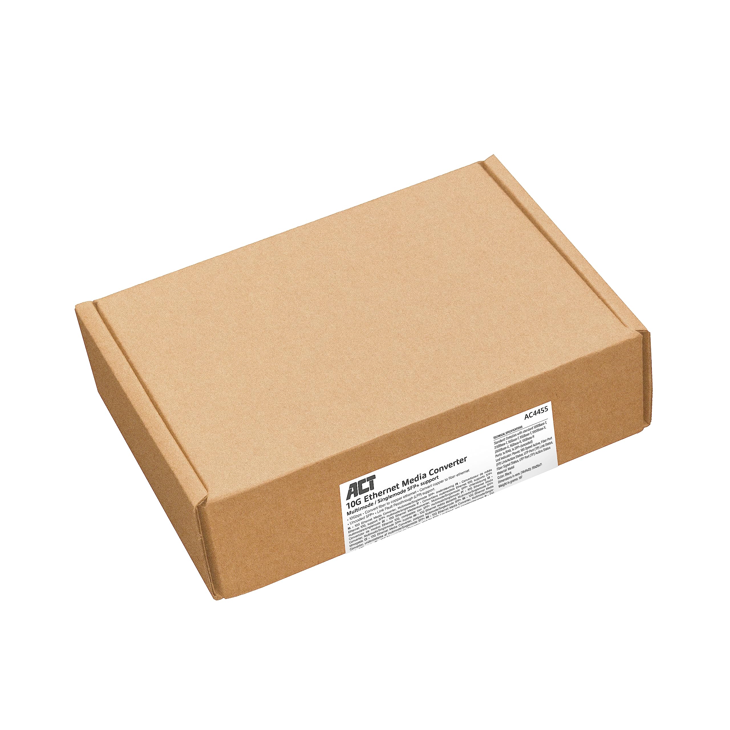 ACT Convertisseur Gigabit Ethernet Fibre Optique, Conforme à la Norme 802.3ab, Multi Mode, Single Mode SFP+ - AC4455