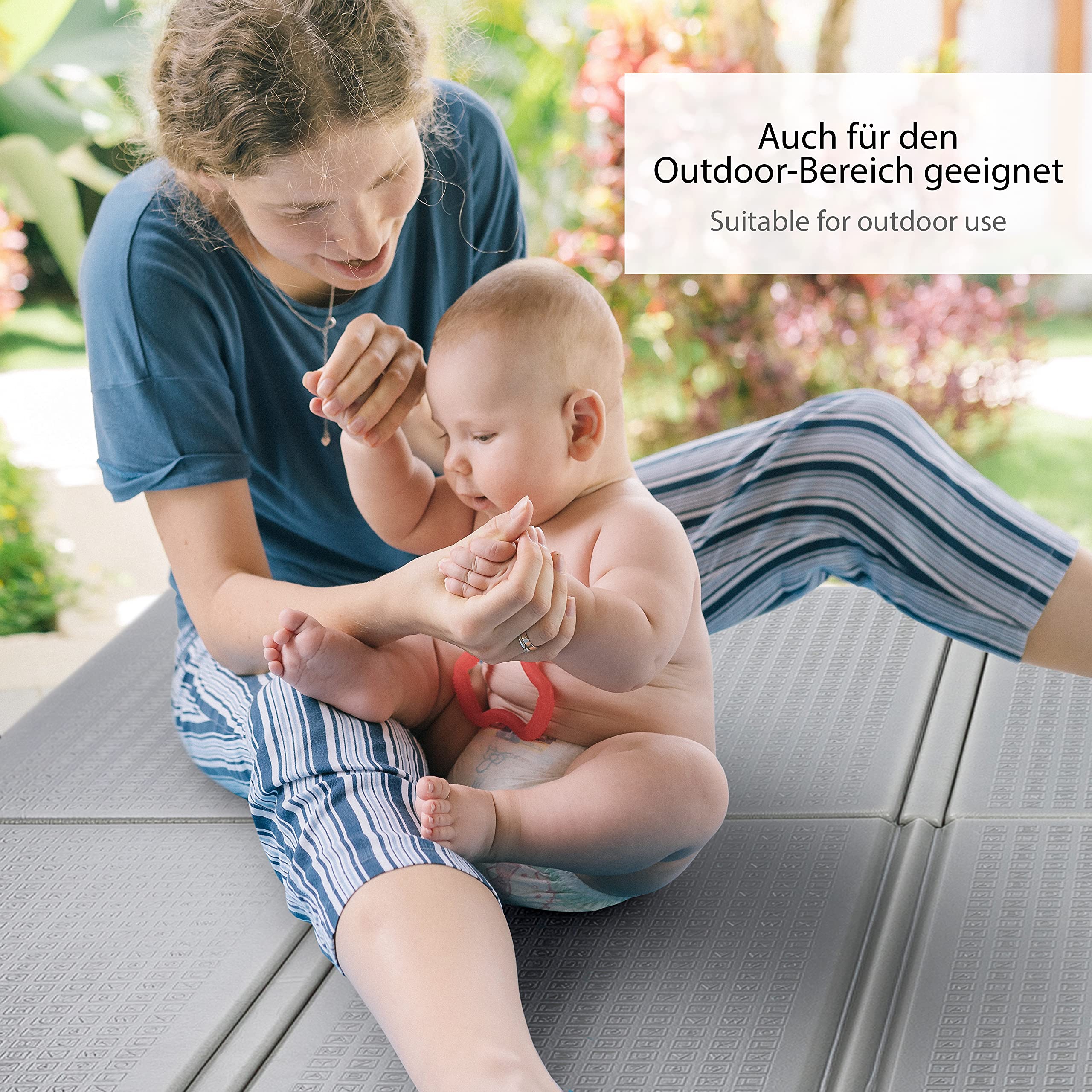 ONVAYA® Spielmatte für Babys & Kinder | Krabbelmatte faltbar | Bodenmatte für Kinderzimmer & Outdoor | Babymatte aus Schaumstoff | Spielteppich rutschfest | schadstofffrei (180 x 200 cm | Grau)