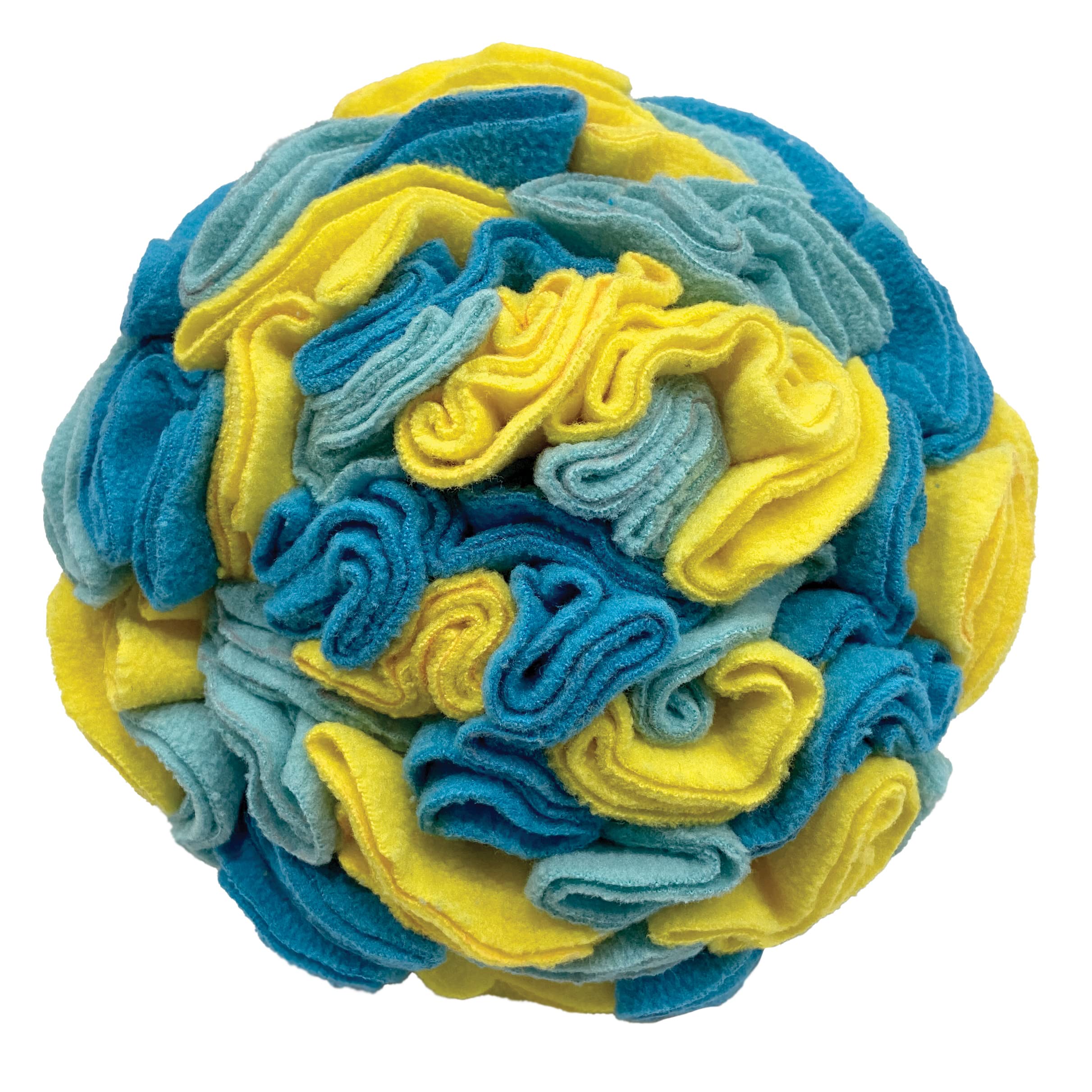 FOUFIT Hide n Seek Snuffle Cloud Nosework Toy for Dogs, Blue/Yellow, 7.5"
